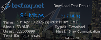 Speed Test Result