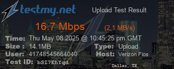 Speed Test Result