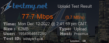 Speed Test Result