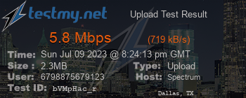 Speed Test Result