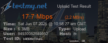 Speed Test Result