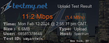 Speed Test Result