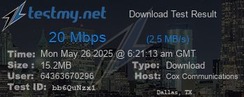 Speed Test Result