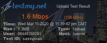 Speed Test Result