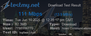 Speed Test Result