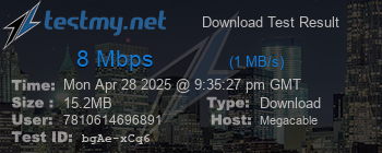 Speed Test Result
