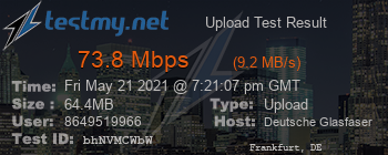 Speed Test Result