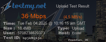 Speed Test Result