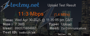Speed Test Result