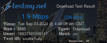 Speed Test Result