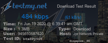 Speed Test Result