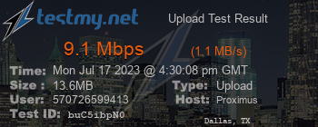 Speed Test Result