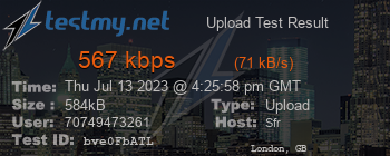 Speed Test Result