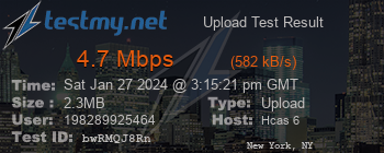 Speed Test Result