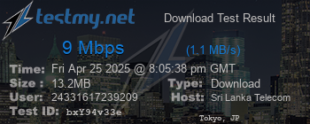 Speed Test Result