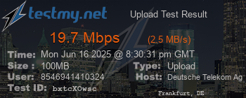 Speed Test Result