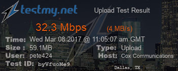 Speed Test Result