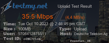 Speed Test Result