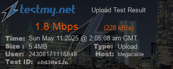 Speed Test Result