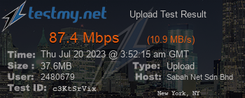 Speed Test Result