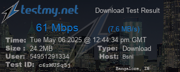 Speed Test Result