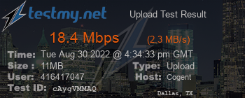 Speed Test Result