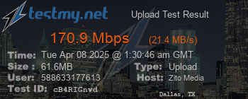 Speed Test Result