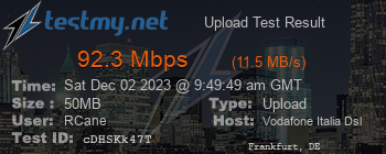 Speed Test Result