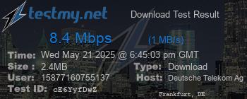 Speed Test Result