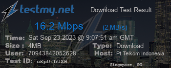 Speed Test Result