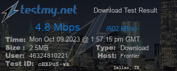 Speed Test Result