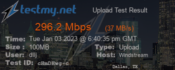 Speed Test Result