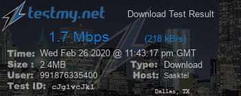 Speed Test Result