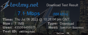 Speed Test Result