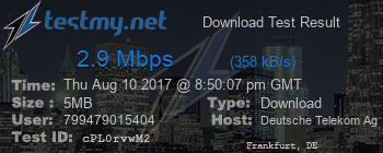 Speed Test Result