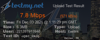 Speed Test Result