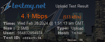 Speed Test Result