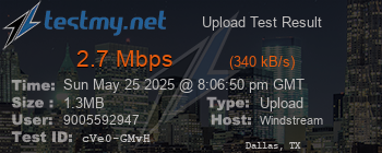 Speed Test Result