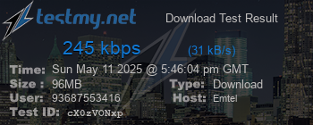 Speed Test Result