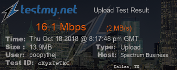 Speed Test Result