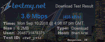 Speed Test Result