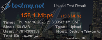 Speed Test Result