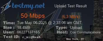 Speed Test Result