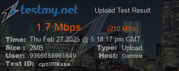 Speed Test Result