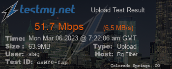 Speed Test Result