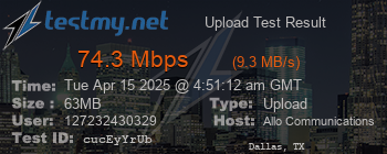 Speed Test Result