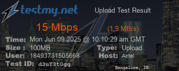 Speed Test Result