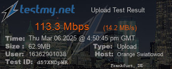 Speed Test Result