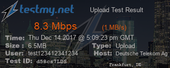 Speed Test Result