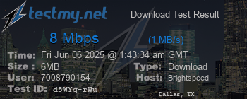 Speed Test Result